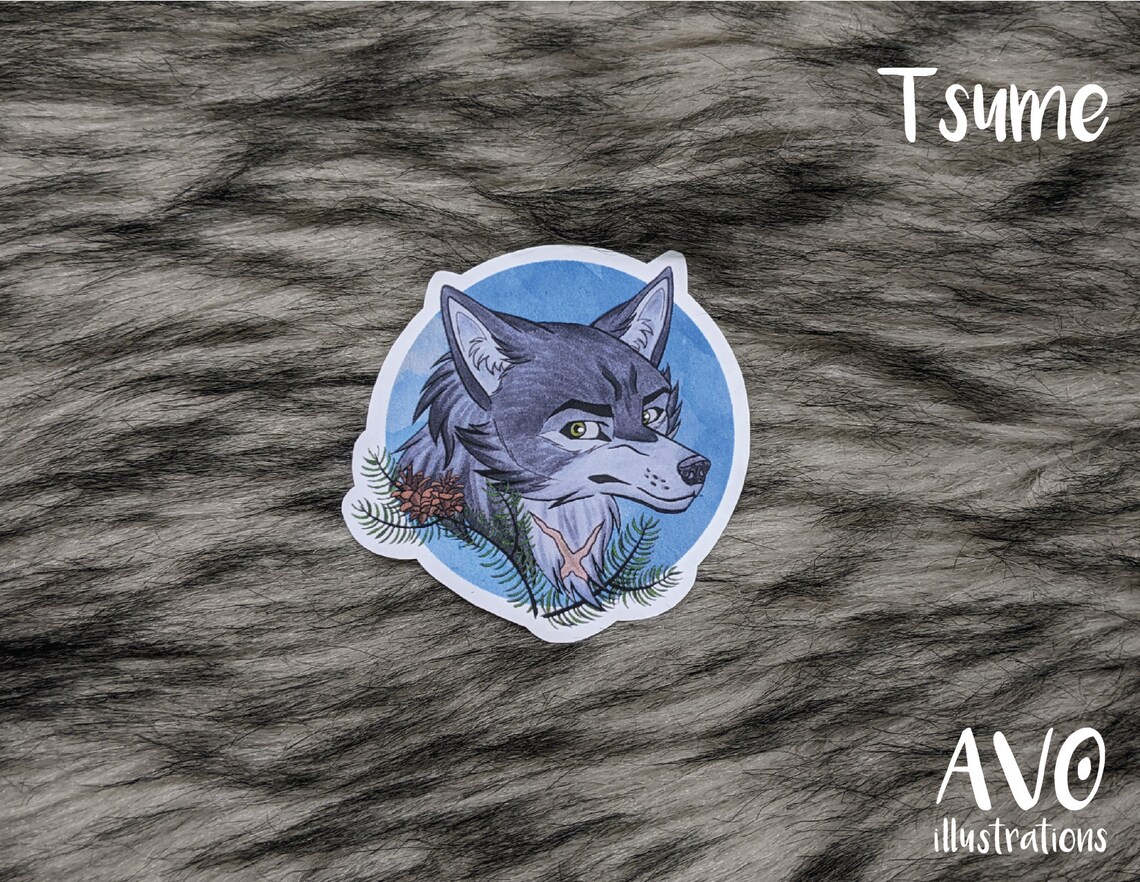 Anime Wolf Stickers Pack of 5 matte | Etsy