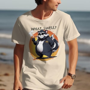 Camiseta genial para fumar marihuana con mofeta, camiseta con dibujos de animales, camiseta divertida y novedosa, regalo único para amantes de los animales, camiseta con ilustraciones humorísticas