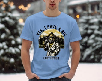 Funny Bigfoot T Shirt, Sasquatch Foot Fetish Shirt, Coffee Lover Tee, Gift for Men, Unique Father Day Shirt, Bigfoot Fan Apparel