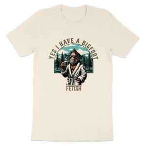 Bigfoot Fetish Funny Coffee T-Shirt, Sasquatch Lover Gift, Cool Bigfoot Graphic Tee, Humorous Bigfoot Shirt, Unique Novelty T-Shirt