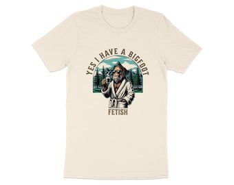 Bigfoot Fetish Funny Coffee T-Shirt, Sasquatch Lover Gift, Cool Bigfoot Graphic Tee, Humorous Bigfoot Shirt, Unique Novelty T-Shirt