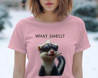Funny Skunk smoking weed Wearing Sunglasses T-Shirt, Cute Skunk Art Tee, Animal Lover Gift, Quirky Wildlife Design Shirt, Trendy Graphic Tee