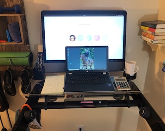 NEW Treadmill desk top, fits New Tread, Not The Tread + doesn't block emergency button or controls  or Legg room accessories not included