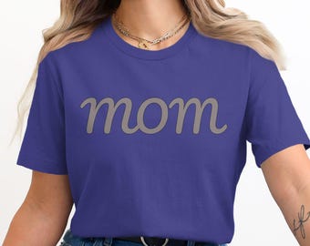 Mom Text Graphic T Shirt, Cute T-Shirt for Moms, Mother's Day Gift Shirt, Casual Mom Life Tee, Comfortable Graphic Tee for Women