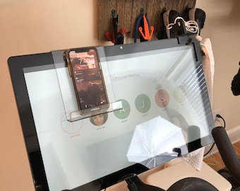 Exercise bike, I-Pad, Tablet holder, fits  bike monitors, Bike and Bike + Tread and Tread +   and most monitors less than 1" thick. USA made
