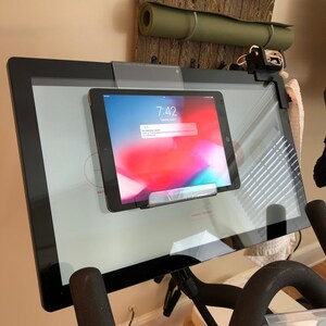 Exercise bike, I-Pad, Tablet holder, fits bike monitors, Bike and Bike + Tread and Tread + and most monitors less than 1" thick. USA made image 7