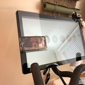 Exercise bike, I-Pad, Tablet holder, fits bike monitors, Bike and Bike + Tread and Tread + and most monitors less than 1" thick. USA made image 5