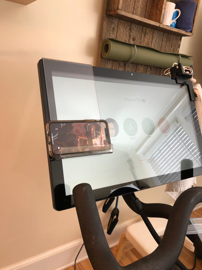Exercise bike, I-Pad, Tablet holder, fits bike monitors, Bike and Bike + Tread and Tread + and most monitors less than 1" thick. USA made image 5
