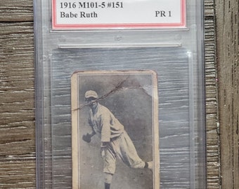 Graded Babe Ruth 1916 M101-5 #151 custom Baseball card