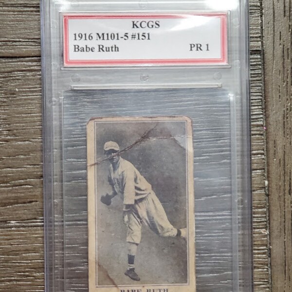 Graded Babe Ruth 1916 M101-5 #151 custom Baseball card