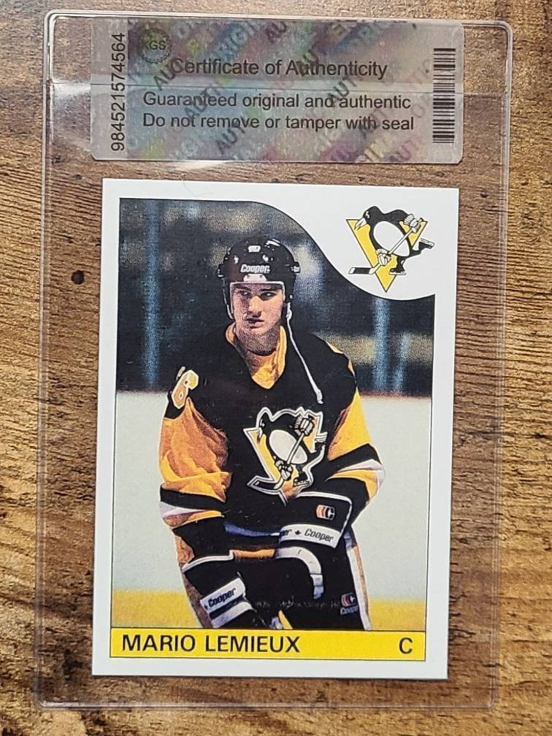 Mario Lemieux Reprint Hockey Card in Soft Case With Etsy