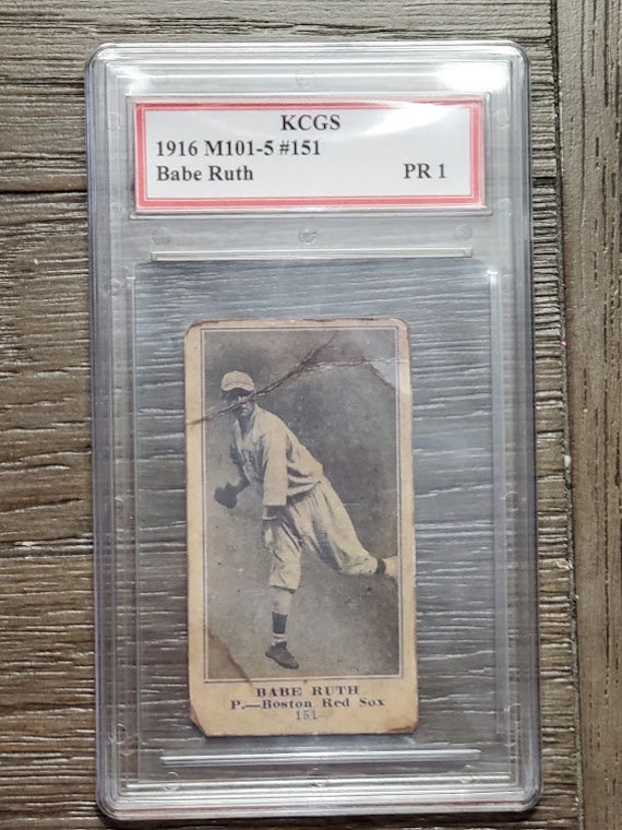 Embankment Herske champion Graded Babe Ruth 1916 M101-5 151 Reprint Baseball Card - Etsy