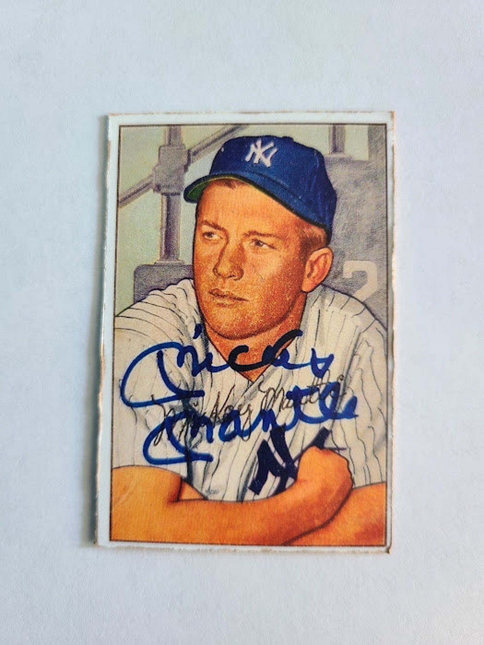 Mickey Mantle 1952 Bowman 101 Reprint Baseball Card Facsimile Etsy