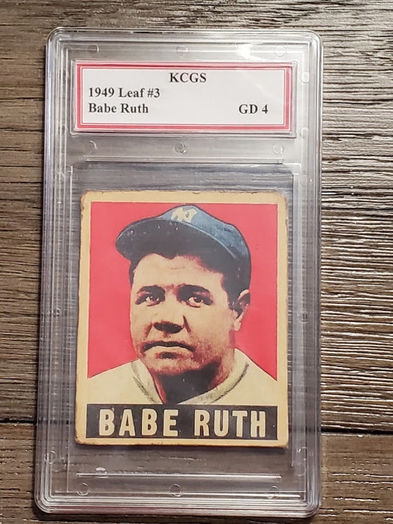 Graded Babe Ruth 1949 Leaf #3 Reprint Baseball card.