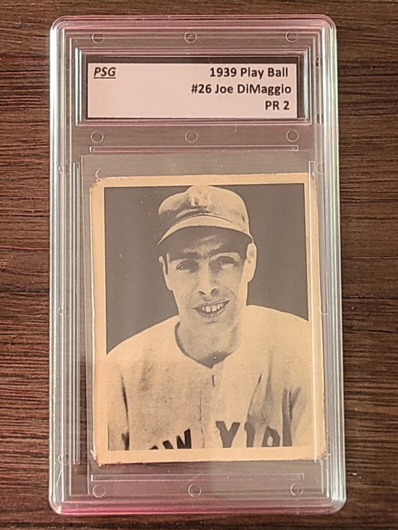 Graded Joe Dimaggio 1939 Play Ball 26 Reprint Baseball Card Etsy