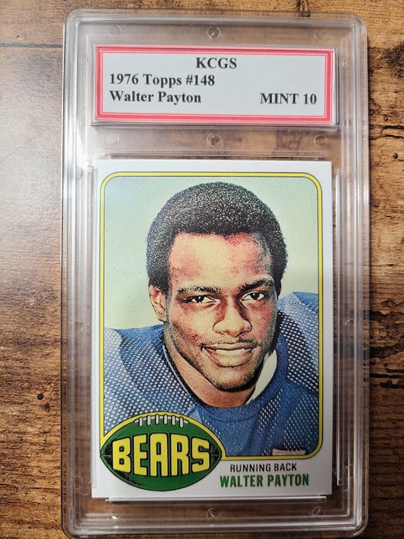 Graded Walter Payton 1976 Topps 148 Reprint Football Card Etsy