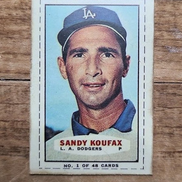 Sandy Koufax cut out card #1 of 48 custom aged card LA Dodgers