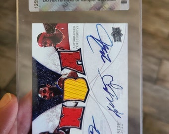 Michael Jordan Kobe Bryant Lebron James custon facsimile auto and patch basketball card in soft case with "authentication" sticker