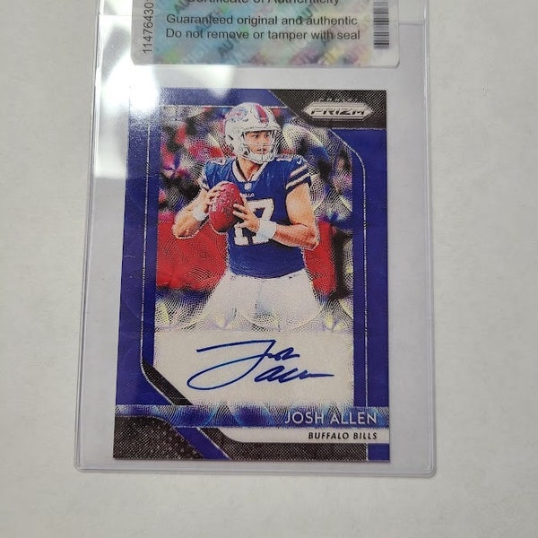 Josh Allen custom rookie card 2019 Prizm facsimile autograph custom rookie football card