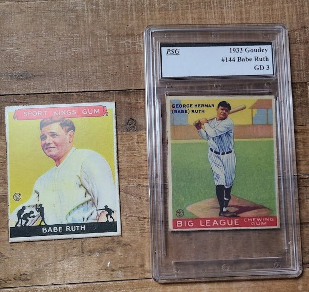 2X Cards Babe Ruth Custom Cards 1933 Goudey 144 Encased Raw 1933 2 ...