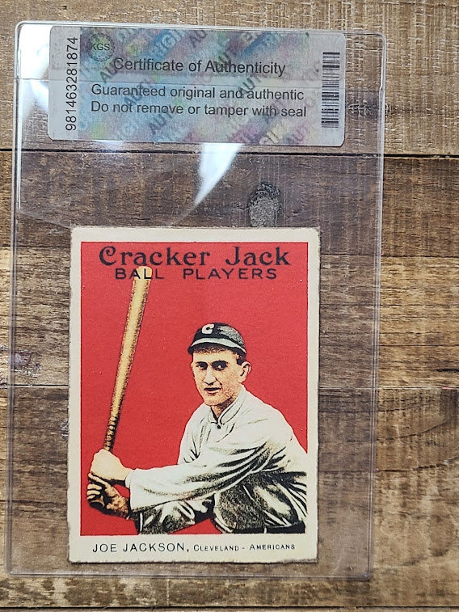 1916 Cracker Jack Joe Jackson 103 Reprint Baseball Card in Soft Case