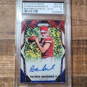 Graded Patrick Mahomes 2017 Panini Prizm #RA-PM facsimile autograph auto custom remake football card