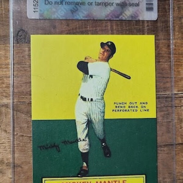 Mickey Mantle 1964 Topps Stand UP  baseball card remade custom encased