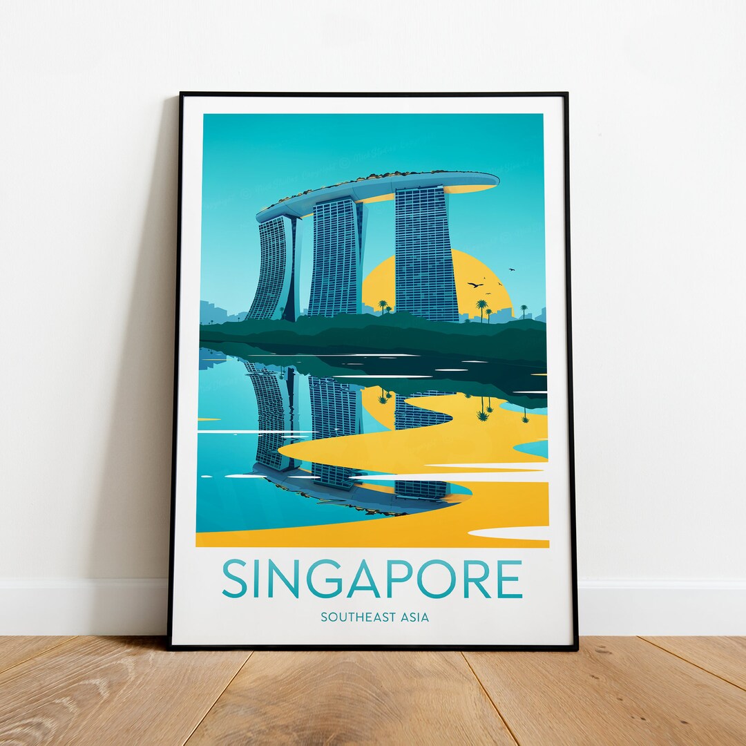 Singapore Travel Print, Singapore Poster, Singapore Print, Wedding Gift, Birthday Present