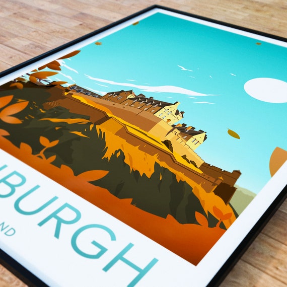 Impression de voyage d'Édimbourg Écosse, affiche d'Édimbourg, château  d'Édimbourg. Cadeau de mariage, cadeau d'anniversaire, texte personnalisé, cadeau  personnalisé -  France