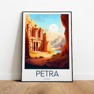 Petra travel print, Jordan poster, Petra poster, Birthday present, Wedding gift, Custom Text, Personalised Gift