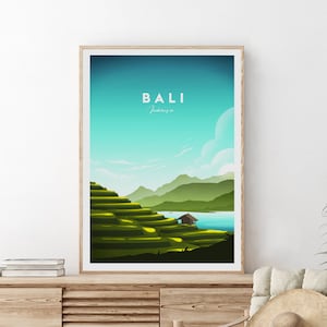 Bali traditional travel print - Indonesia, Bali print, Bali poster, Indonesia print, Indonesia poster by NickStudios