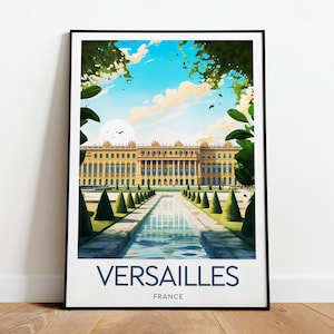Versailles travel print - France, Palace of Versailles poster, Versaillesart, Birthday present, Wedding gift, Custom Text