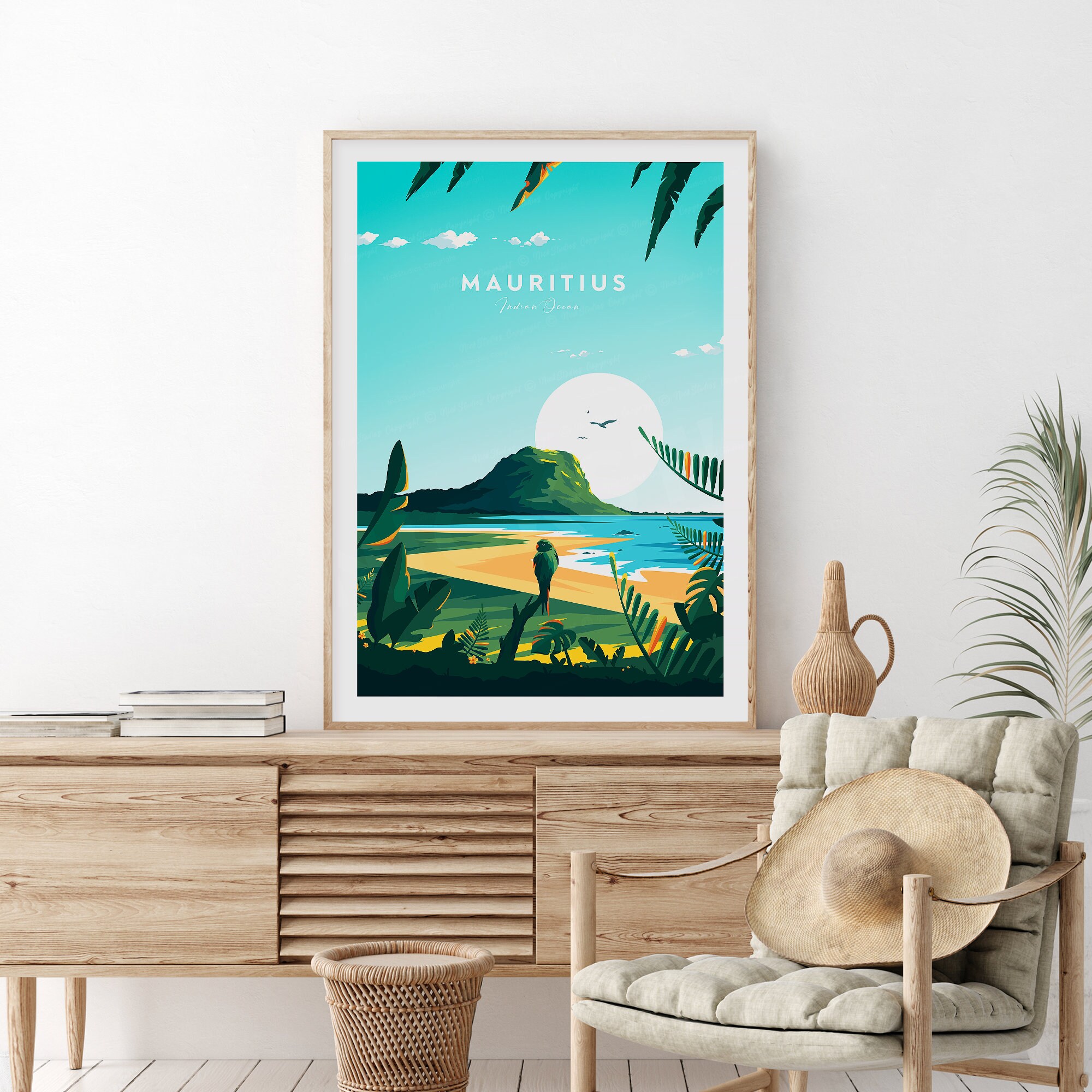 Mauritius Traditional Travel Print Mauritius Poster Indian Etsy