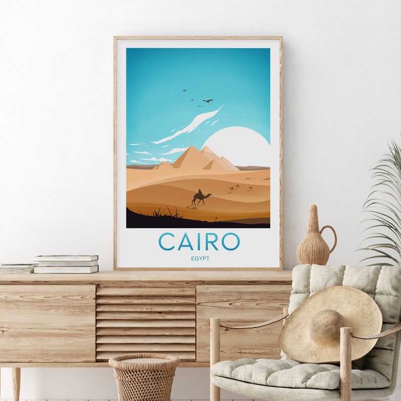 Cairo travel print Egypt, Cairo print, Cairo poster, wall art, birthday gift, wedding present, Custom Text, Personalised Gift image 3