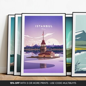 Istanbul traditional travel print Turkey, Custom Text, Personalised Gift image 6