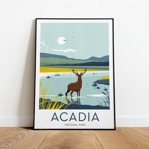 Acadia National Park travel print - USA, Acadia print, Acadia poster, National park prints