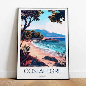 Costalegre travel print - Mexico, Costalegre poster, Costalegre beach artwork, Beach Costalegre poster, Wedding gift
