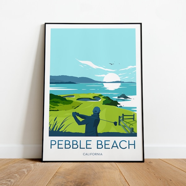 Pebble Beach Poster Etsy