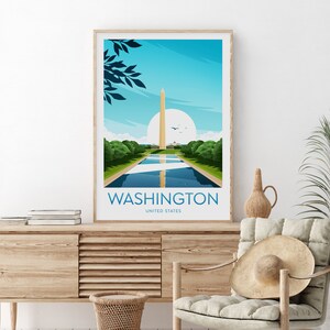 Washington travel print United States, Custom Text, Personalised Gift image 5
