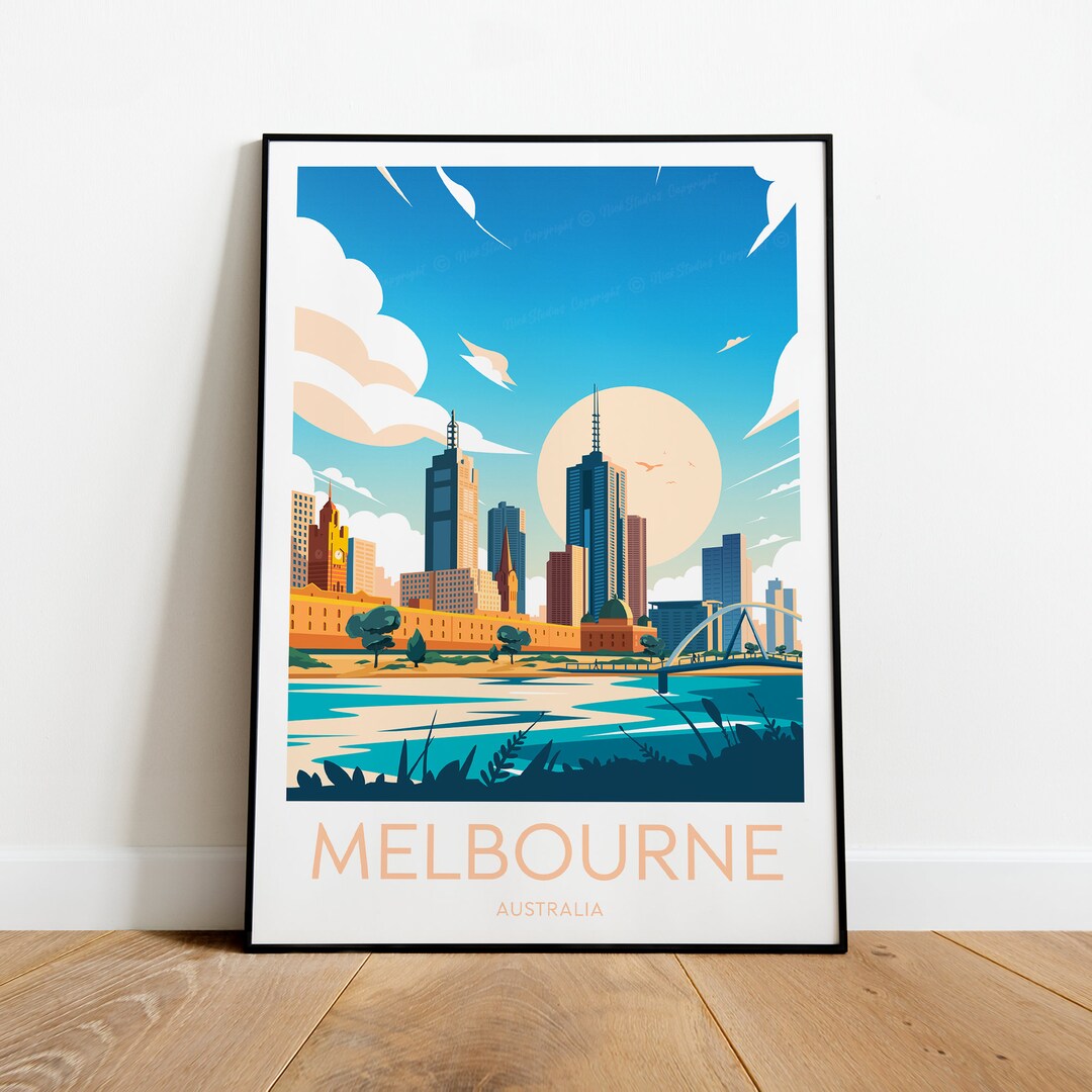 Melbourne Travel Print Australia, Melbourne Print, Melbourne Poster