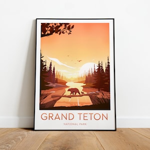 Grand Teton Reise - Nationalpark, Grand Teton Poster, Wandkunst, Geburtstagsgeschenk, Hochzeitsgeschenk, Weihnachtsgeschenk