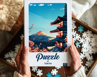 Tokyo Puzzle - 500 Pieces, Japan Puzzle, Tokyo Japan Jigsaw puzzle, Intermediate puzzle, Board game gift, Jigsaw puzzle gift