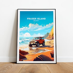 Traditioneller Reisedruck Fraser Island - Australien, Fraser Island Druck, Fraser Island Poster, Australien Druck, Hochzeitsgeschenk