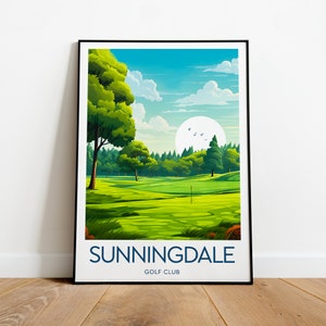 Sunningdale Golf Club print - Uk, Sunningdale prints, Sunningdale artwork, Custom Text, Personalised Gift