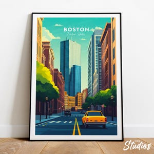 Boston traditional travel print - United States, Boston poster, Boston  illustration, Boston print, Massachusetts print, Wedding gift
