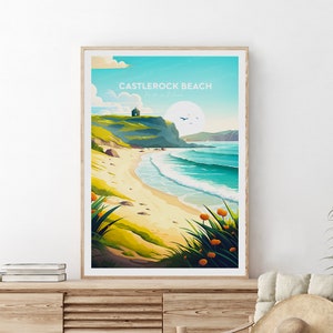 Castlerock traditional travel print - Northern Ireland, Castlerock poster, Wedding gift, Birthday present
