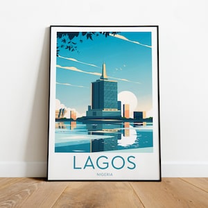 Stampa di viaggio di Lagos - Nigeria, poster di Lagos, regalo di compleanno, regalo di nozze, testo personalizzato, regalo personalizzato