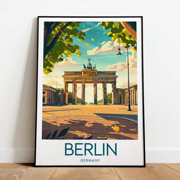 Berlijn reisprint - Duitsland, Berlijn poster, Berlijn artwork, huwelijkscadeau, aangepaste tekst, gepersonaliseerd cadeau