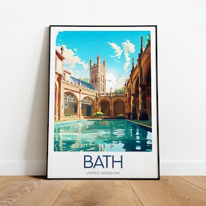 Bath travel print - United Kingdom, Bath poster, Wedding gift, Birthday present, Custom Text, Personalised Gift