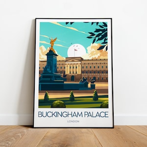 Reisafdruk Buckingham Palace - Londen, Buckingham Palace-poster, Londense print, Londen, huwelijkscadeau, verjaardagscadeau